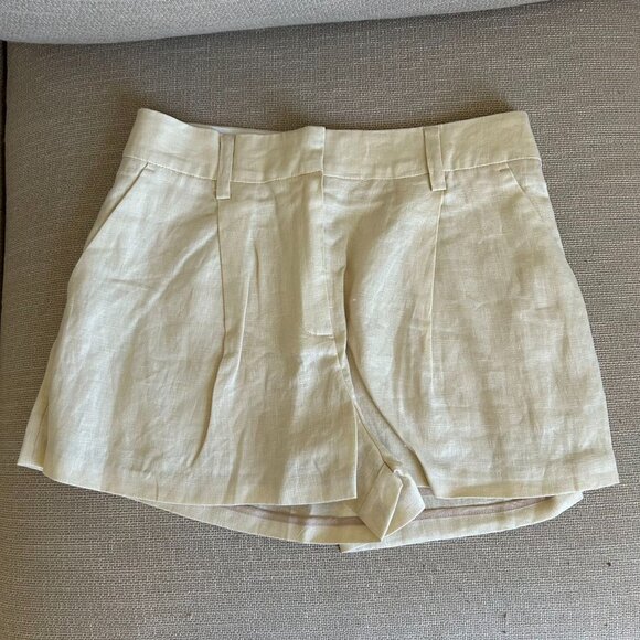 NEW Reformation Alex Linen Short Sz4/6 Sugar - Picture 5 of 8